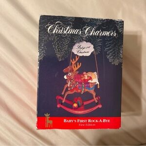 VTG 1991 Christmas Charmers Baby's First Rock A Bye Ornament First Edition NIB